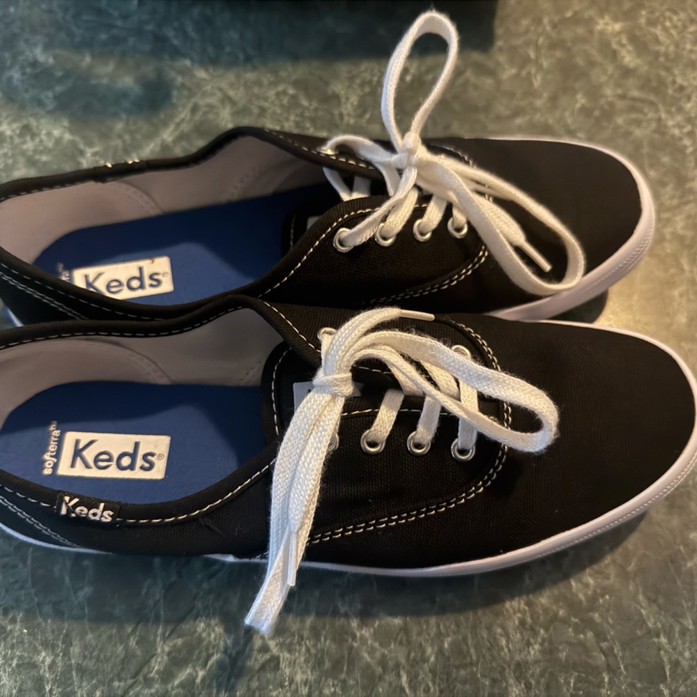 Keds Classic Black Sneakers with White Accents